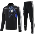 Chelsea long zip-up jacket set - blue/black
