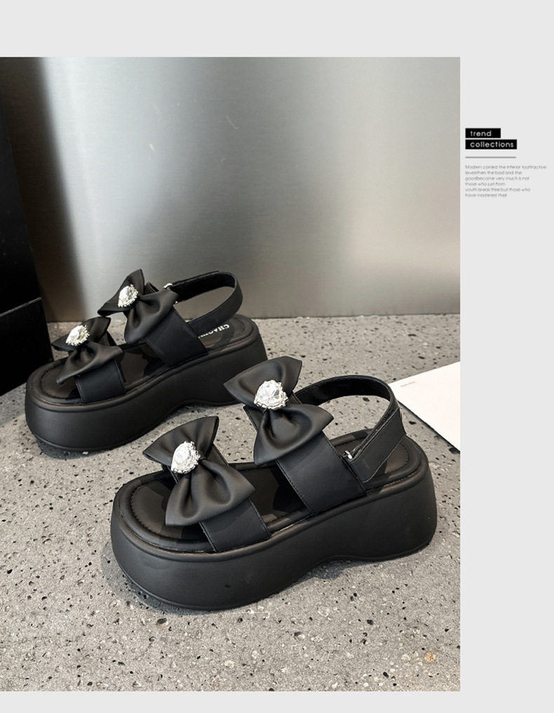 Dép sandal nữ quai chữ V đơn giản, chất liệu microfiber, đế PU êm nhẹ — Len tinh khiết, Đen chi tiết 13