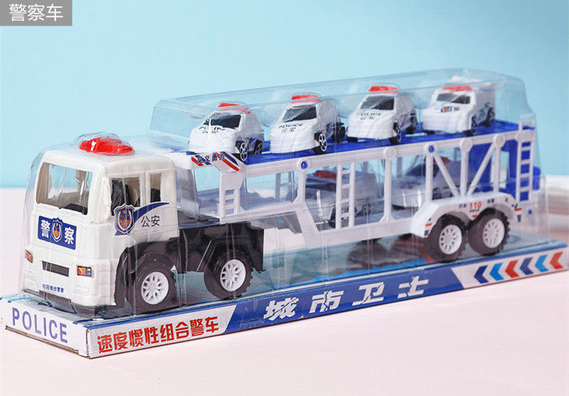 大号惯性拖头车双层拖车惯性工程车男孩玩具车地摊儿童玩具批发