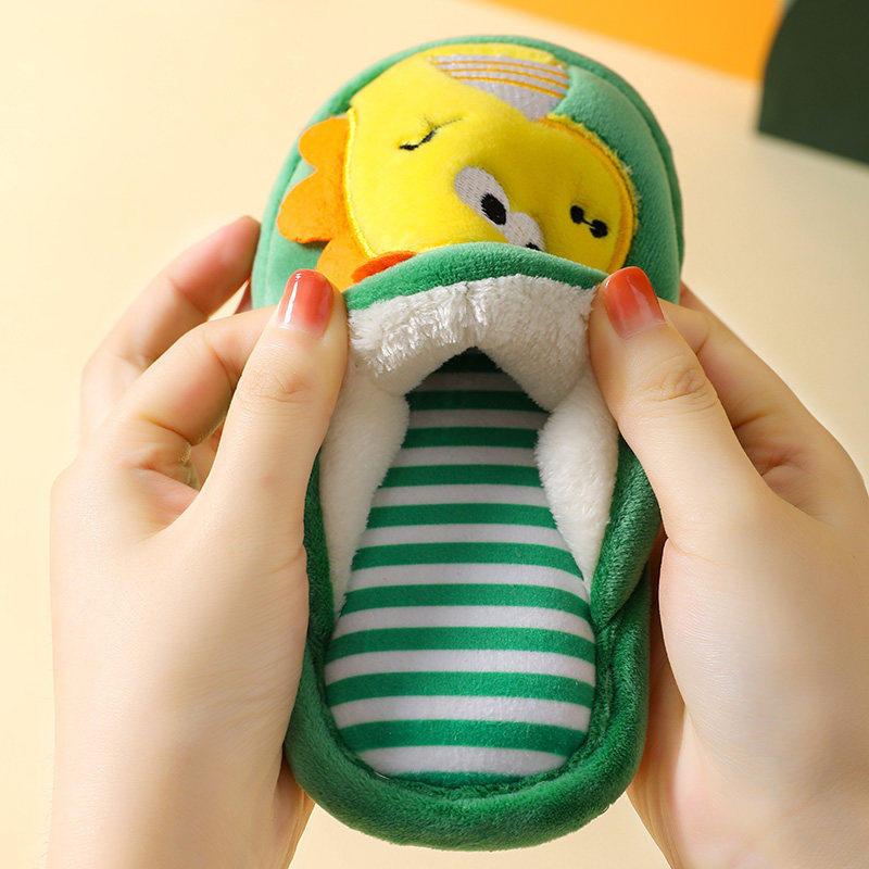 Children's cotton slippers winter boys and girls home indoor children parent-child cartoon non-slip soft bottom baby children