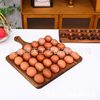 Cross-Border Wooden Egg Tray for Home Kitchen Acacia Wood Egg Fixed Storage Tray Solid Wood Compartment Egg Tray
