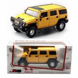 Игрушечный автомобиль JKM alloy toy 1:32, модель 2008 Hummer H2, внедорожник, звук и свет, шестидверное рулевое управление