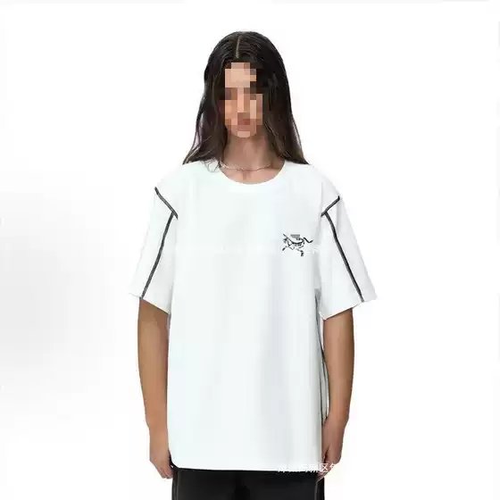 Birdhouse Short-Sleeve Mesh Logo Print Crew Neck T-Shirt, Simple and Loose Fit, Unisex