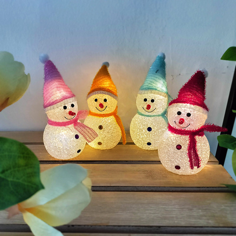 Christmas new electronic snowman lawn garden atmosphere light wholesale outdoor courtyard ornaments landscape decoration night light