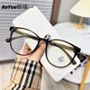 8064 New TR90 Round Frame Anti-Blue Light Glasses Korean Style Plain Online Popular Screwless Ultra Light Tea Glasses Frame