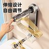 Suction Cup Clothes Hanger Storage Household Clothes Hanger Punch-Free Storage Rack Balcony Wall Wall-Mounted Telescopic Hanging Rod Plastic