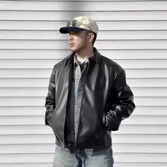 High-Quality Handsome Leather Jacket Men's Spring and Autumn Trendy Korean Style Leather Casual Baseball Jacket Motorcycle Jacket