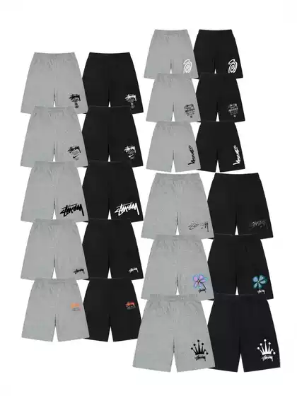 Cross-Border Foreign Trade Stussy Stu Printed Letter Pants Skull Dice Quick-Dry Shorts Unisex Five-Point Shorts