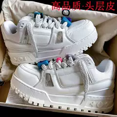 Cross-Border Export Putian Shoes High-Quality L Lujia Trainer Maxi Chubby V High Luxury Men's and Women's Thick-Soled Sneakers