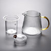 Vertical-Striped High Borosilicate Glass Teapot, Suitable for Electric Ceramic Stoves, Heat-Resistant Glass with Filter for Tea-Water Separation