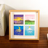 Cross-Border Handmade Hand-Painted Oil Pastel Framed Picture Frame Square Four-Square Grids Photo Frame Hollow Three-Dimensional Photo Frame Table Hanging Wall
