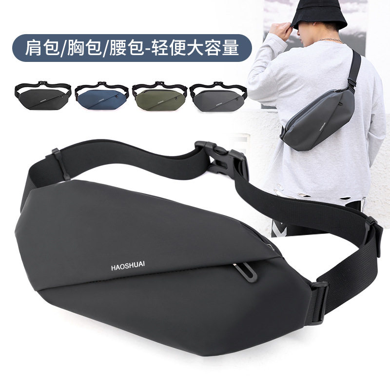 Cross-border New Men's Waist Bag Outdoor Running Mobile Phone Bag Multi-functional Large Capacity Chest Bag Casual Shoulder Crossbody Bag
