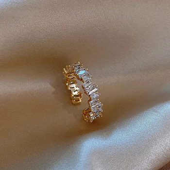 Sunrise Irregular Micro-inlaid Zircon Ring Women's Opening Adjustable Niche Advanced Sense Ring Cross-border Wholesale New