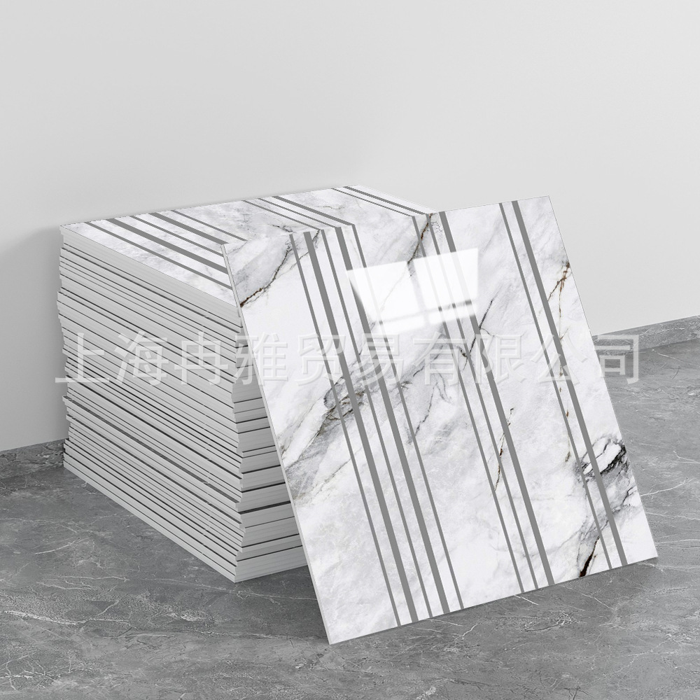 跨境外贸仿大理石鎏金3d墙面翻新装饰贴纸防油防水墙纸自粘瓷砖贴
