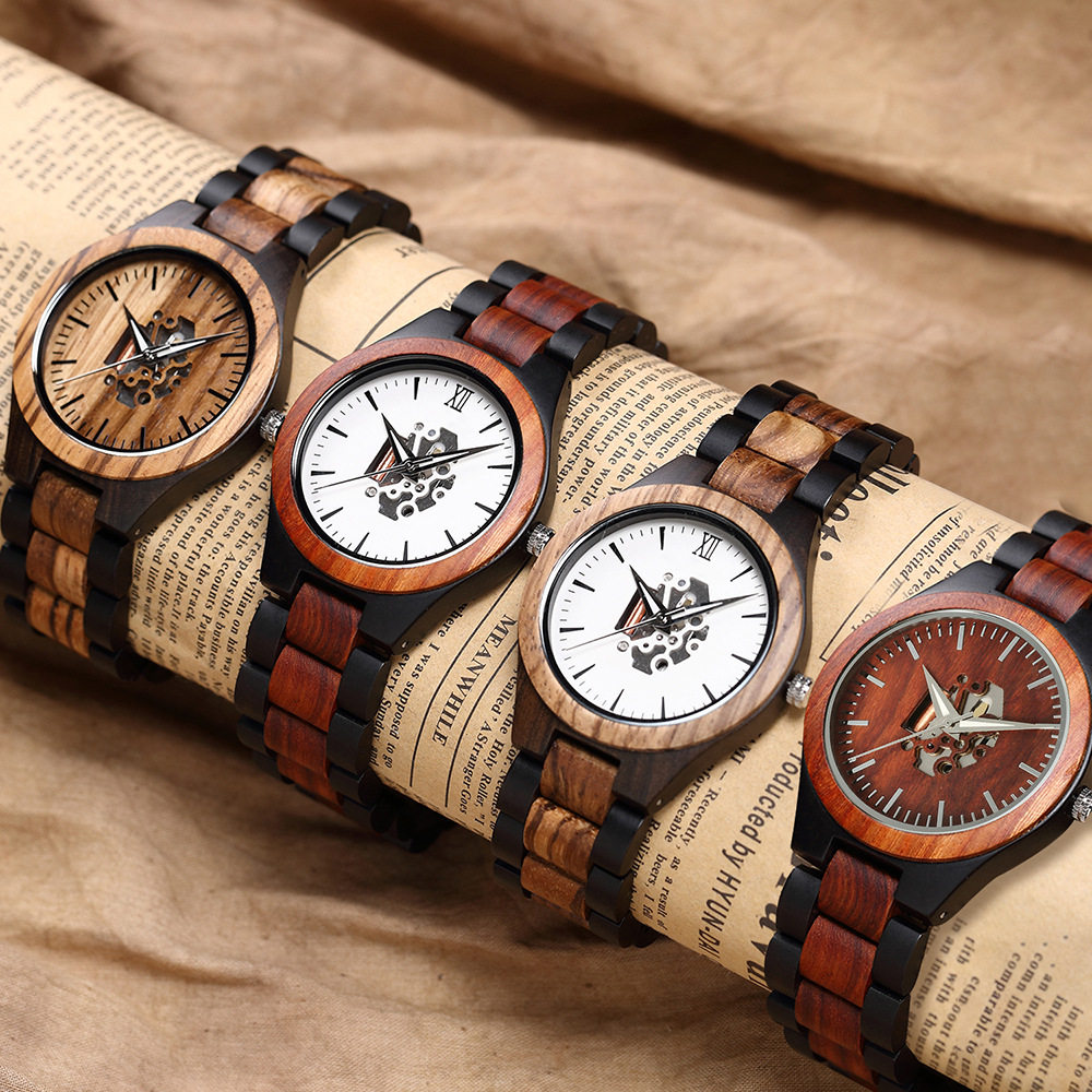 Manufacturer Supplies Wooden Watches, Simple Cut Out Watches, Business Men's and Women's Quartz Watches, Fashionable Woodwatch