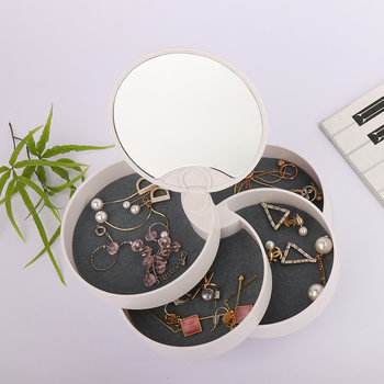Source manufacturers Nordic ins style rotating mirror jewelry box desktop multi-layer jewelry box necklace hair accessories storage box