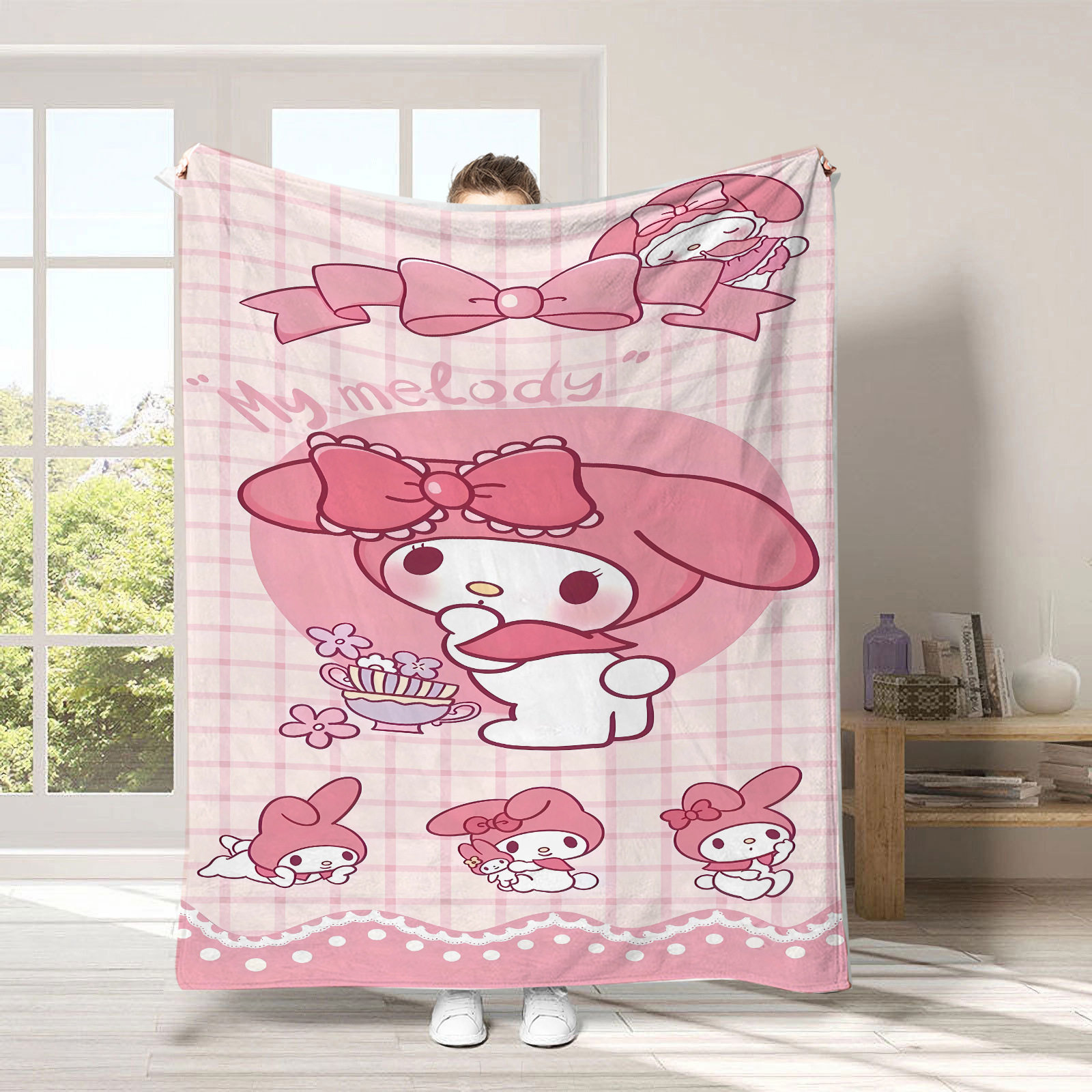 Cross-border Cartoon Children's Sanrio Flannel Blanket Digital Printed Blanket Four Seasons Air-conditioning Blanket Lunch Break Blanket