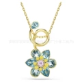 Colorful blue flower necklace