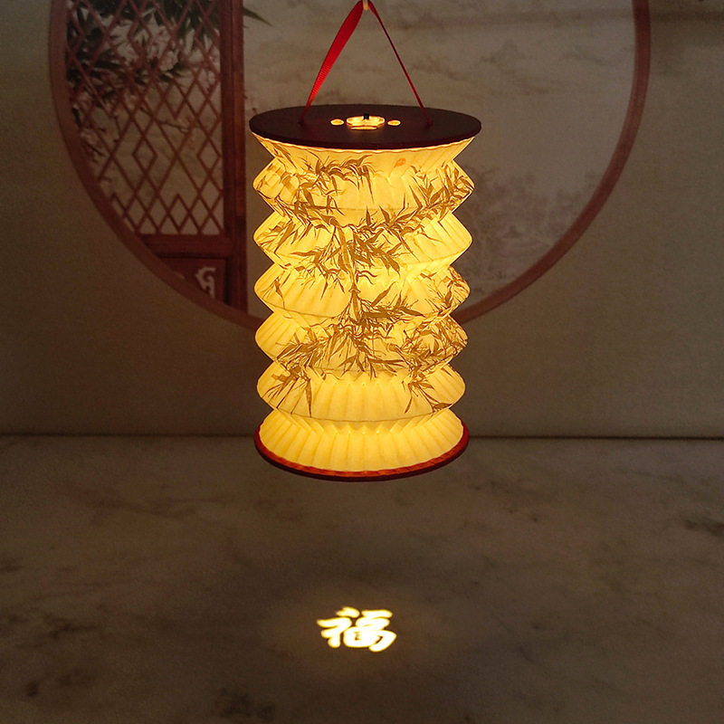 Creative Gifts Mid-Autumn Festival Satchel Lanterns Lantern Festival Spring Festival Projection Lanterns Foldableing Table Lamps Night Lights New Year Gifts