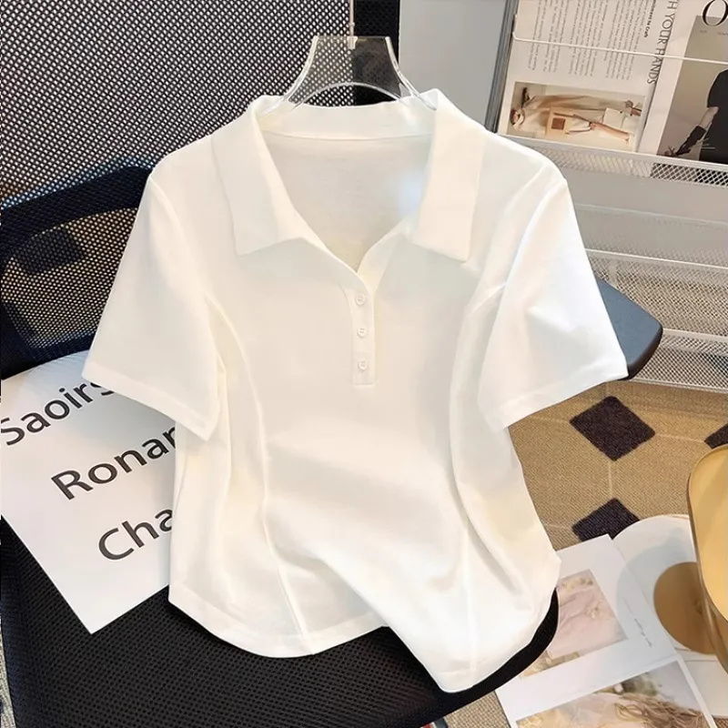 Womens Polo T Shirt Slim Fit Short Sleeve Casual Summer Style Available in White and Green Wholesale Supply
