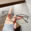 Tiktok little red book popular men's eyebrow retro glasses frame myopia women's glasses flat half frame glasses frame