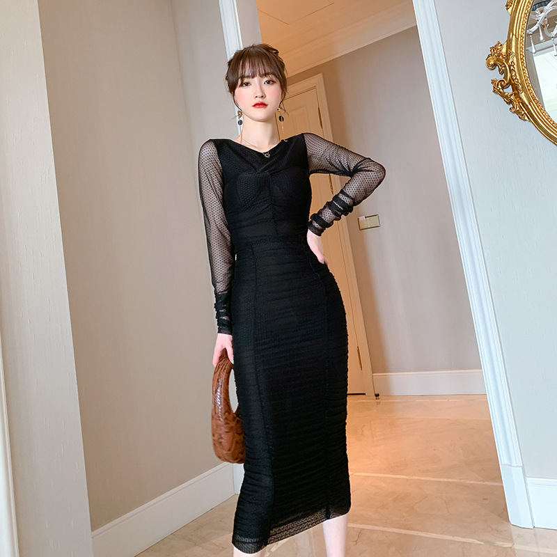 Váy Đầm Liền Thân Nữ Lưới Mỏng