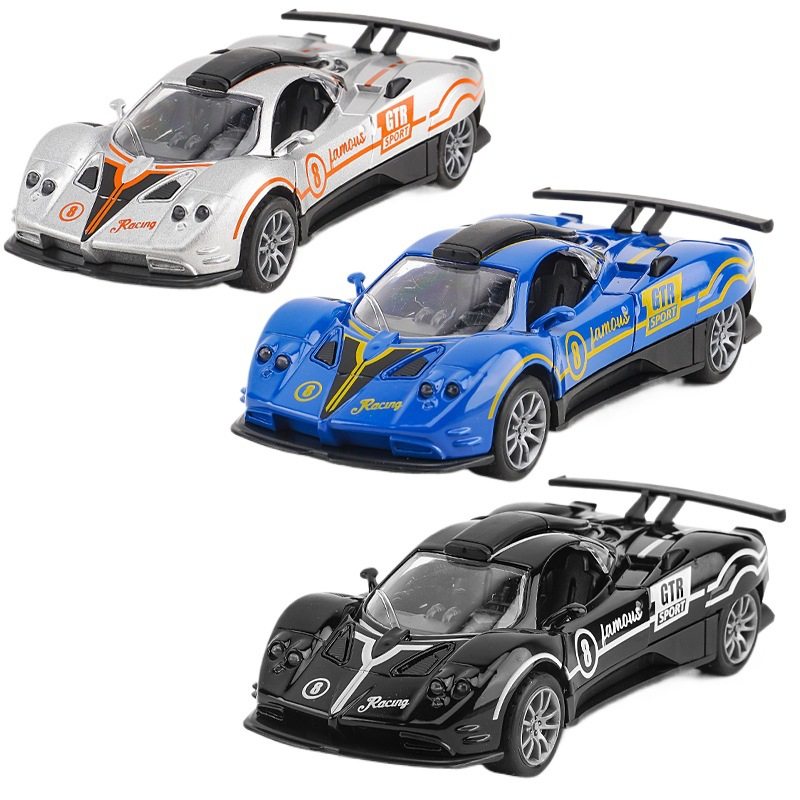 跨境亚马逊儿童玩具仿真合金车模型男孩跑车玩具车子摆件地摊玩具