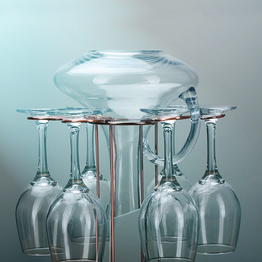 Red Wine Decanter Stand Integrated Iron Art Wine Glass Rack Upside-Down Home Wine Cabinet Storage Ornament Decoration