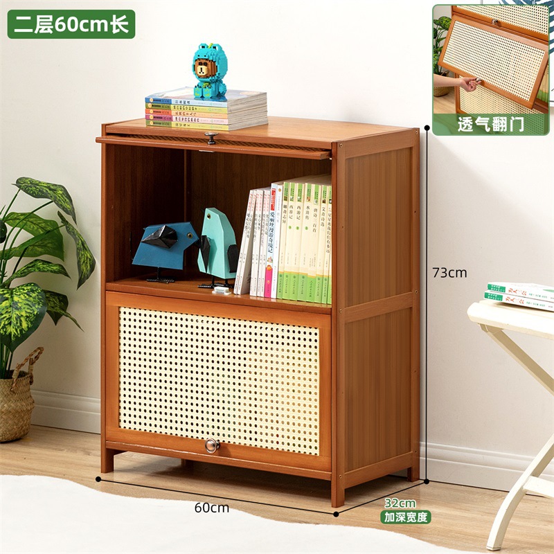 书架书柜置物架带柜门储物柜一体格子柜展示柜落地多层客厅置物柜