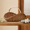Wicker Large Storage Basket Rattan Fruit Basket Portable Basket Picnic Basket Vegetable Shopping Storage Basket Christmas Flower Basket