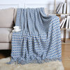 Summer Air-conditioning Blanket Knitted Blanket Houndstooth Tassel Sofa Blanket Small Blanket Bed End American Wool Nap Blanket