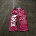 Rose purple fake two-piece pants (embroidery picture style)