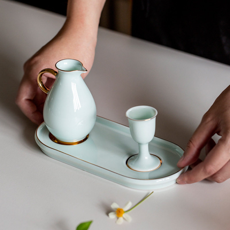 Rongshantang White Porcelain Gold White Wine Wine suit Chinese Liquor Dispenser High-end Mid-Autumn Festival Gift Boxes