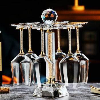 High-End Red Wine Glasses for Home Use, Luxurious Crystal Burgundy Goblets, Wine Glass Set with Gold-Plated Rotating Decanter