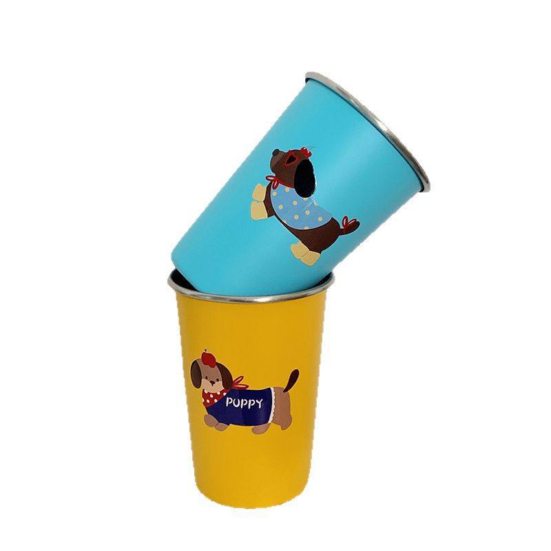 Creative dog cold drink beer mug high color value outdoor camping anti-fall stainless steel cup Coca-Cola aluminum cup explosion