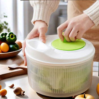 Multifunctional Salad Spinner, Vegetable Washer and Dehydrator, Fruit Spinner, Water Draining Basket, Water Separating Vegetable Basin, Vegetable Washing Basin