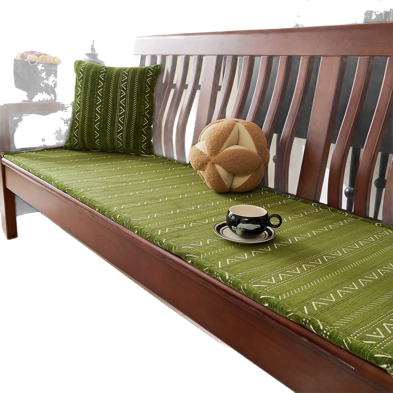 New All-Season Solid Wood Sofa Cushion, New Chinese Style Mahogany Non-Slip Chair Cushion, Thickened Long Wooden Stool Cushion, Bay Window Cushion