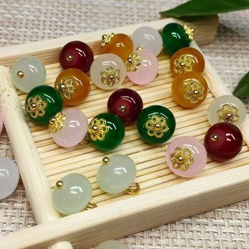 Ancient Style Imitation Jade Abacus Beads Buttons Han Dynasty Cheongsam Buttons Round Beads Retro Buckle Decoration Chinoiserie Flat Beads