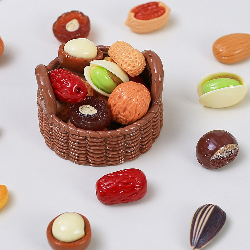 Delicious Mini Nut Food Toys Handmade DIY Cream Glue Accessories Resin Small Accessories Jewelry Hairpin Materials Wholesale
