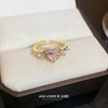 Real Gold Electroplated Zircon Diamond Opening Ring Light Luxury Niche Fashion Finger Ring Internet Celebrity All-match Jewelry Wholesale
