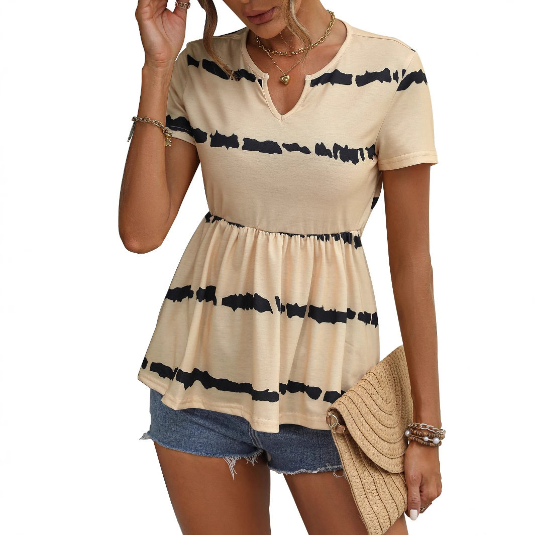 Casual Versatile Womens Top Small V Neck Comfortable Fabric Stylish Design Perfect for Everyday Wear Wholesale