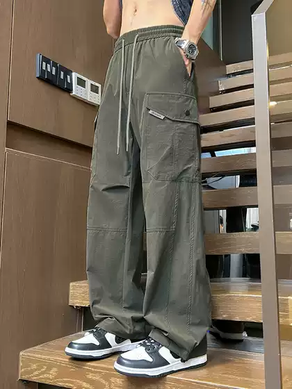 Overalls Men's American Summer Thin Loose Straight Casual Pants Men's New Wide Leg Pants Wholesale Trend