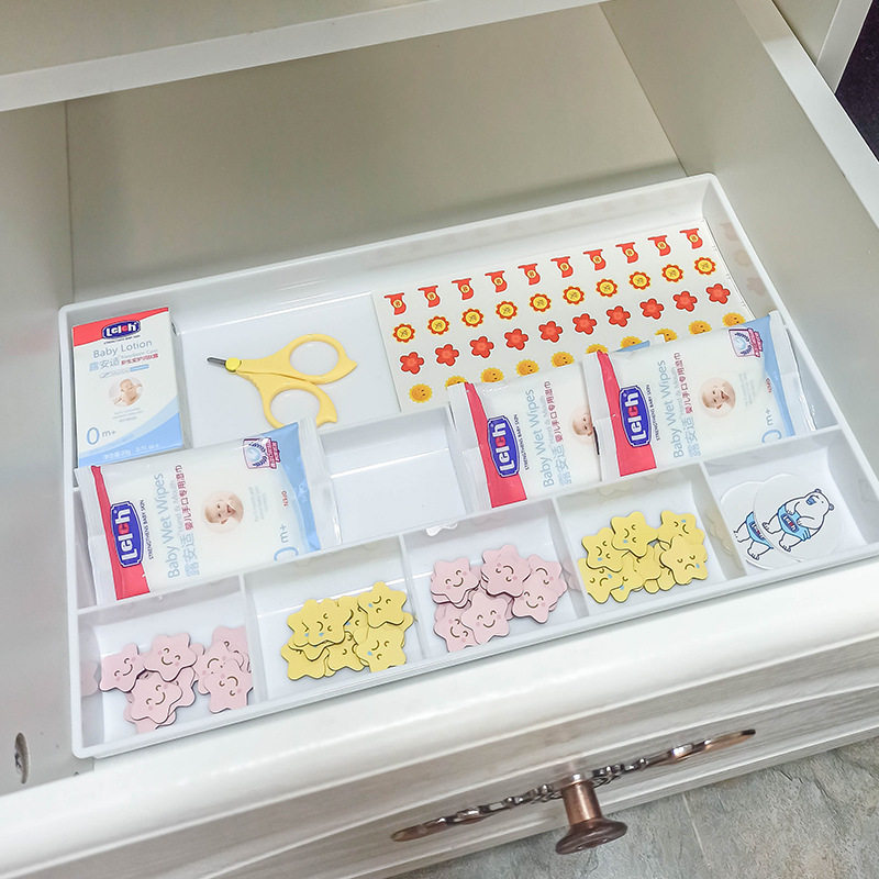 Desktop Office Supplies Organize Storage Box Plastic Drawer Separator Tray Stationery Pen Note Paper Storage Tray