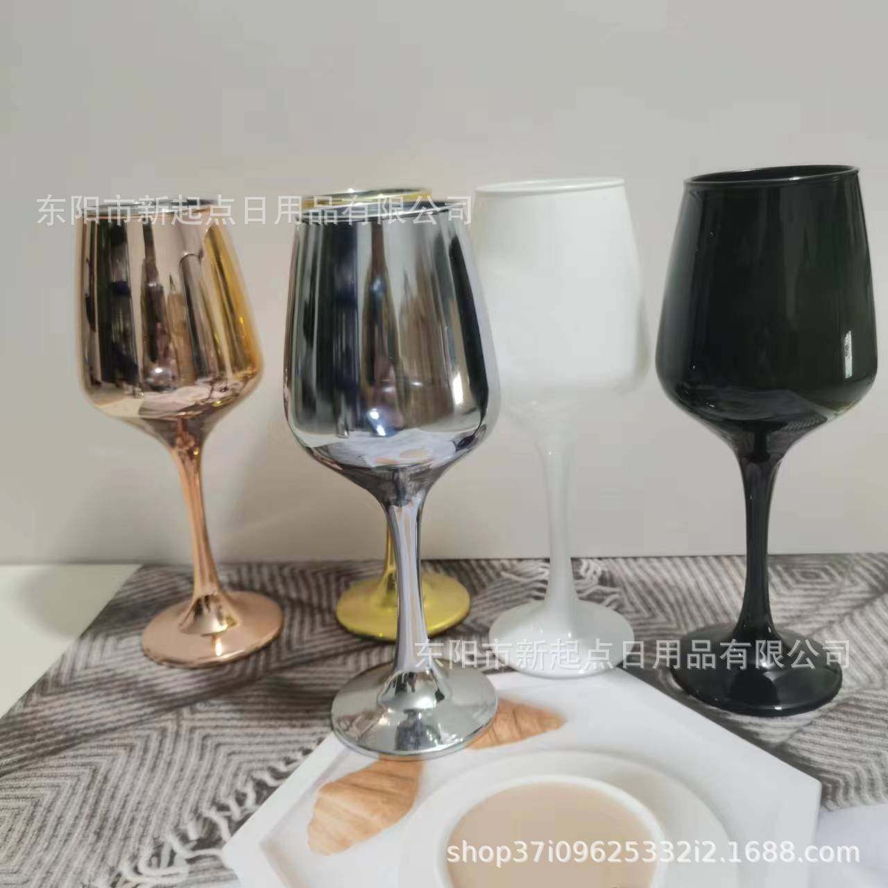 Silver Goblet Wine Glass for Home Bar Cocktail Wine Goblet Champagne Glass