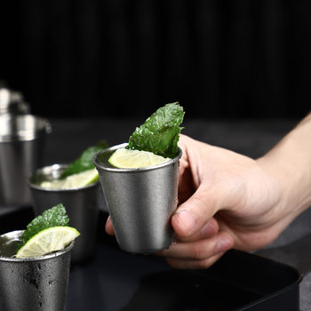 Stainless Steel Shot Glass, Mini Cocktail Glass, White Wine Spirit Glass, Portable Fall-Resistant Tasting Cup, Bullet Cup