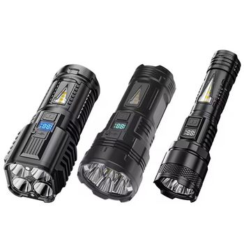 New Hot-Selling Outdoor Strong Light Flashlight, Ultra-Bright, Long-Range, Multi-Level Dimming, Long-Lasting Battery Life, Type-C Rechargeable Flashlight