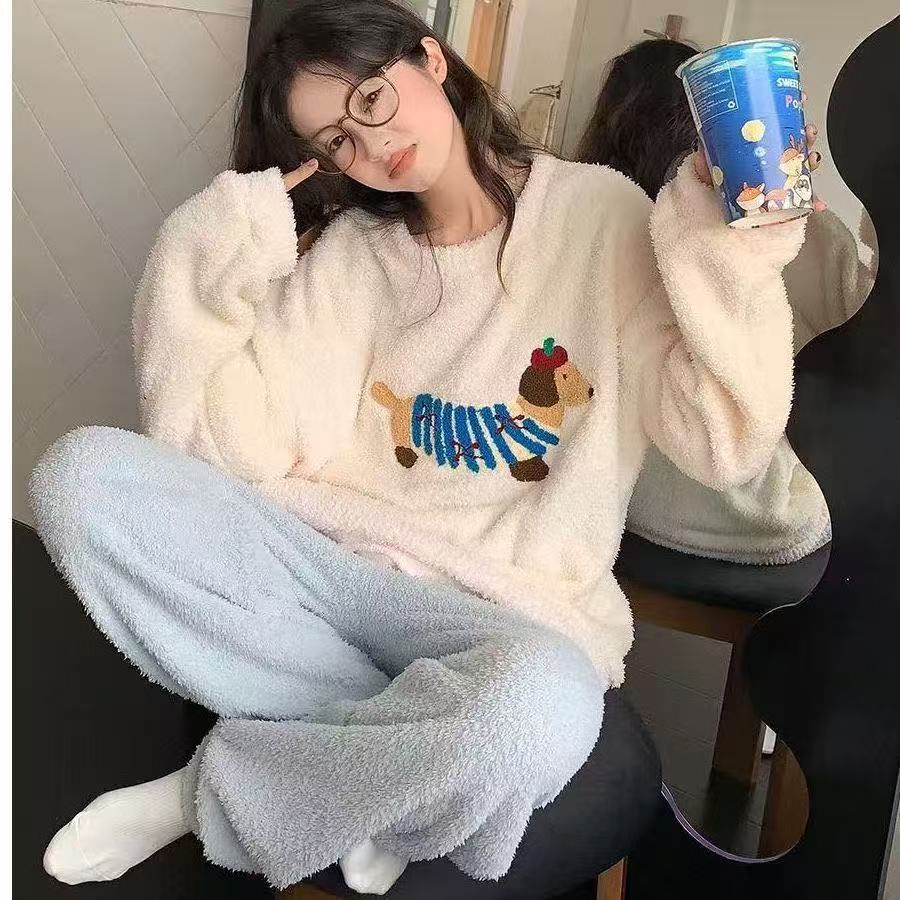 睡衣冬季女款珊瑚绒2025年新款冬天法兰绒秋冬家居服套装厂家直销