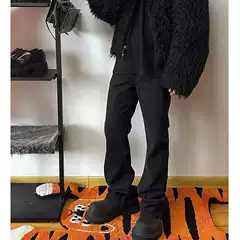 European and American High Street Ins Same Style RO Wind Wide Leg Battle Damaged Washed Flared Stacked Drag Floor Jeans Trousers
