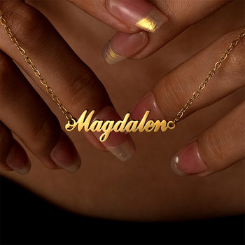 Amazon Explosive Custom Stainless Steel Cut Pure Letter Necklace Fashion Custom English Name Pendant Clavicle Chain