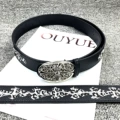 [leopard silver] snap cross crow belt